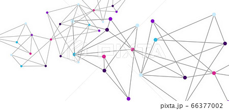 Line points connections, triangular technology design. Abstract geometric background 66377002
