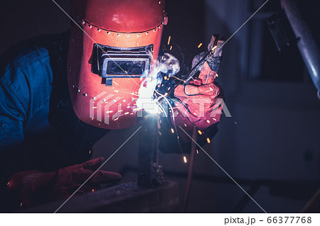 Metal welding steel works using electric arc Metal welding steel works using electric arc 66377768