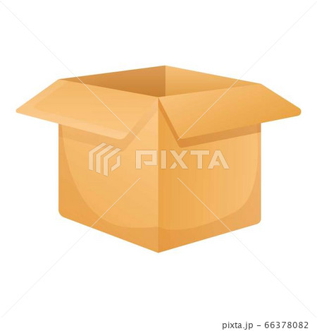 Open carton box icon, cartoon style 66378082