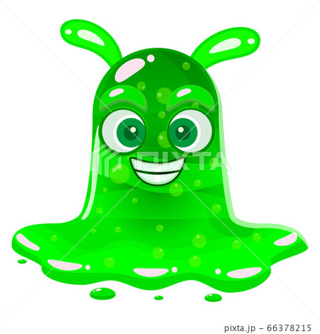 Slime jelli monster character, liquid green creature. Funny cute cartoon vector illustration 66378215
