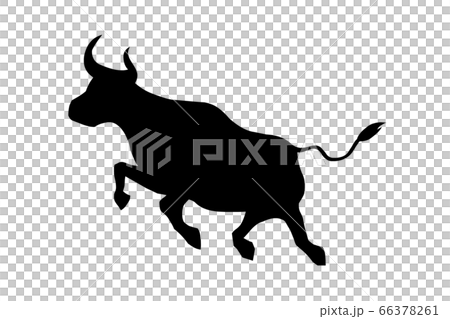 Ox New Year's material, the silhouette of a cow that is on the rise Ox New Year's material, the silhouette of a cow that is on the rise 66378261