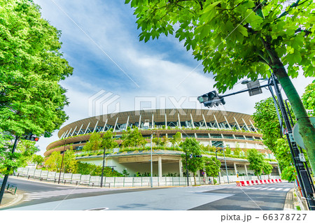 東京の都市風景 新国立競技場 千駄ヶ谷門周辺 東京の都市風景 新国立競技場 千駄ヶ谷門周辺 66378727