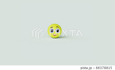 Emoticon ball with smiley face on light grey background 3D illustration 66378815