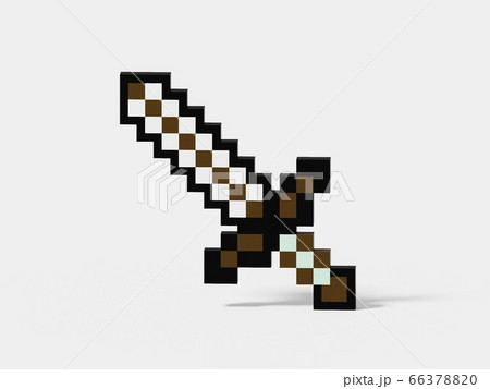 8 bit pixel art sword blade isolated, 3D rendered illustration 8 bit pixel art sword blade isolated, 3D rendered illustration 66378820