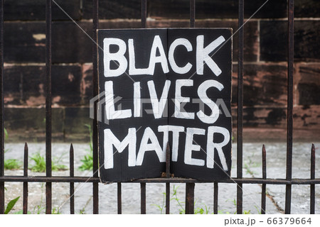 Closeup of black lives matter slogan on cardboard Closeup of black lives matter slogan on cardboard 66379664