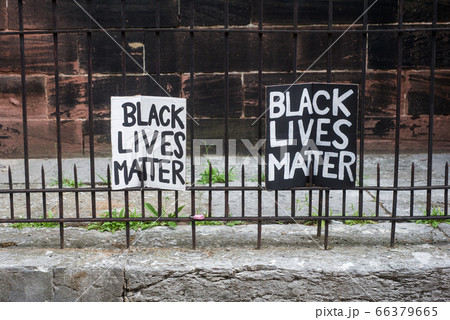 Closeup of black lives matter slogan on cardboard Closeup of black lives matter slogan on cardboard 66379665