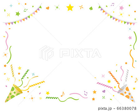 金と銀のパーティークラッカーのフレームのイラスト素材