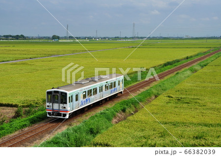 関東鉄道常総線、三妻・南石下駅間を走る普通列車（キハ2400形気動車） 66382039