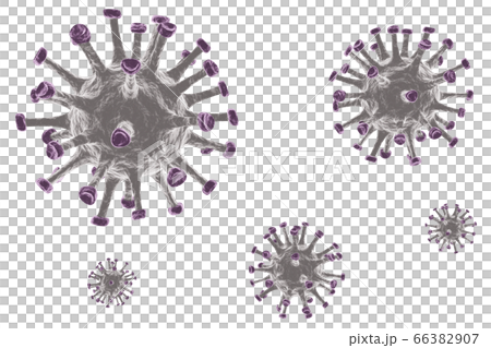 コロナウイルスの背景 (背景透過PNG付き)のイラスト素材 [66382907 