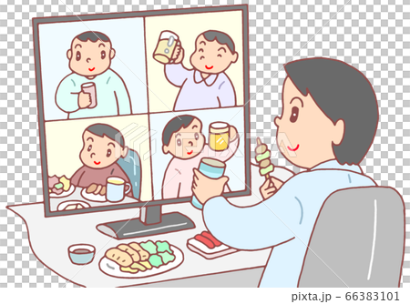 リモート飲み会 66383101