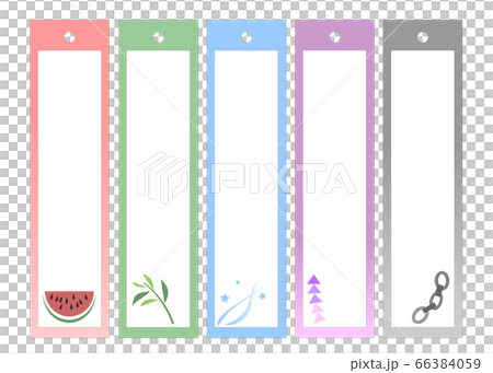 Collection of strips with illustrations for Tanabata decorations 66384059