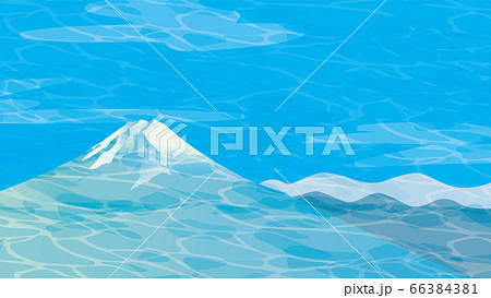 爽やかで美しい富士山の背景イラストのイラスト素材