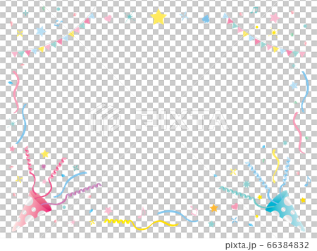 Frame illustration of pink and blue party crackers 66384832