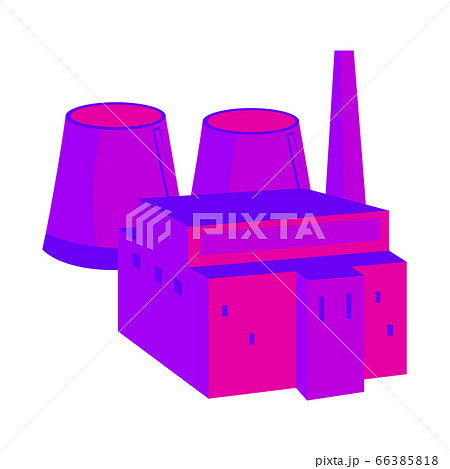 Nuclear power plant. Colorful illustration in a 66385818