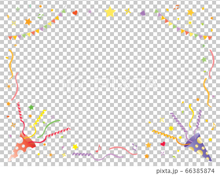 赤と紫のパーティークラッカーのフレーム 66385874