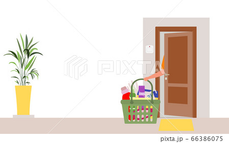 Coronavirus COVID-19 Contactless delivery Transfer 66386075