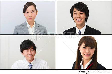 ビデオ会議を行うビジネスシーンの画像 66386862