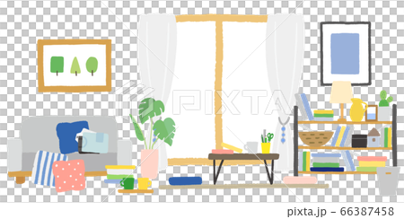 物が散らかっているリビング 物が散らかっているリビング 66387458