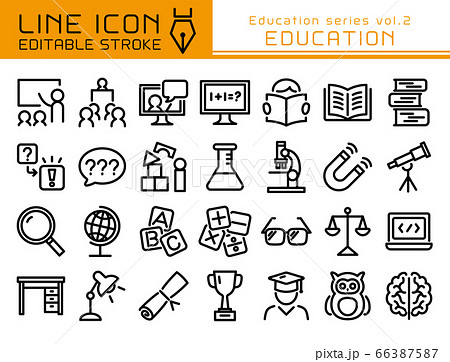 ラインアイコン　教育シリーズvol.2　教育 66387587