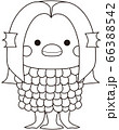 妖怪_アマビエ、疫病退散(白黒、塗り絵) 66388542