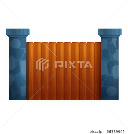Modern home fence icon, cartoon style 66389905