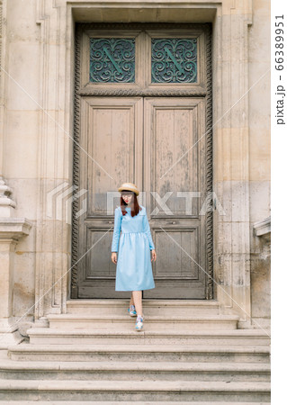 blue dress girl stairs Janyas Closet Elsa Blue Convertible Hankie Dress main image 0