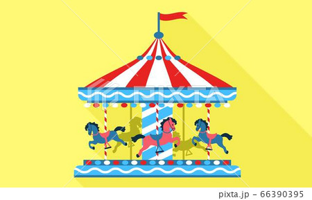 Horse carousel icon, flat style 66390395