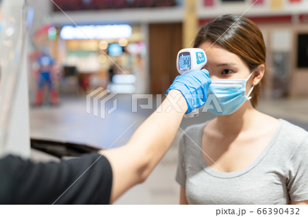Body temperature measurement against coronavirus outbreak in public  66390432