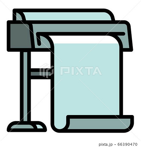 Commercial Plotter Icon Outline Style Stock Illustration