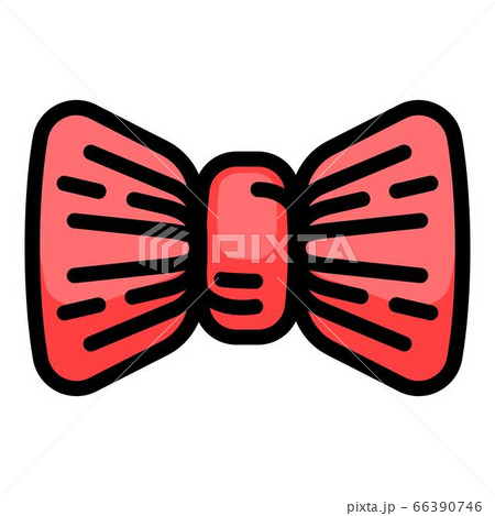 Textile red bow tie icon, outline style 66390746