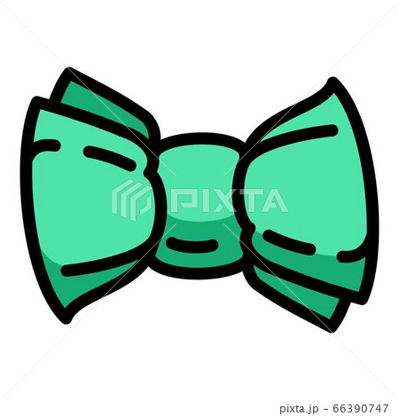 Mint color bow tie icon, outline style 66390747