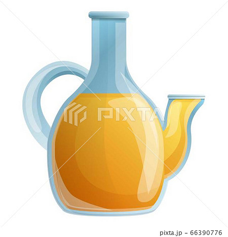 Olive oil glass pot icon, cartoon style 66390776