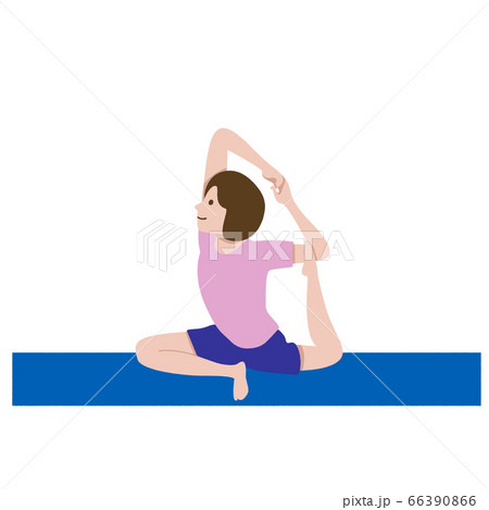 ヨガ　ハトのポーズ　イラスト 66390866