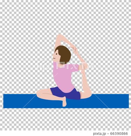 ヨガ　ハトのポーズ　イラスト 66390866