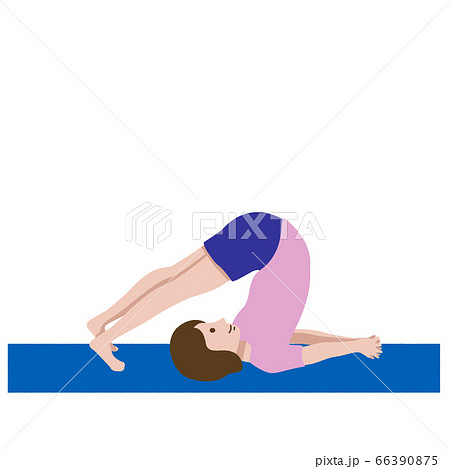 ヨガ 鋤のポーズ イラストのイラスト素材