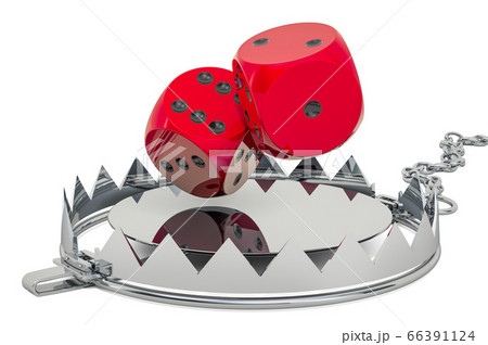 Trap with gaming dice. Gambling Addiction concept Trap with gaming dice. Gambling Addiction concept 66391124