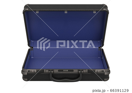 Opened empty briefcase, 3D rendering Opened empty briefcase, 3D rendering 66391129