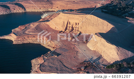 The Great Temple of Rameses II in ABU SIMBEL from Above, EGYPT 66391207