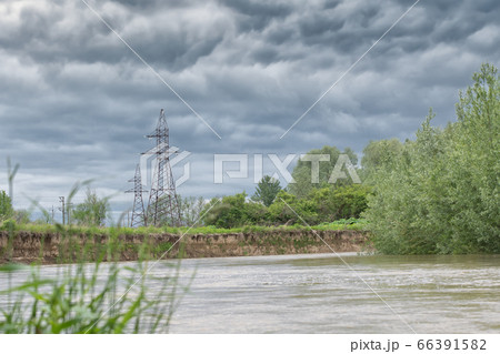 flooding on river flooding on river 66391582