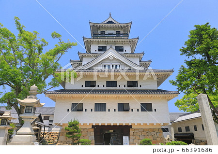 【愛媛県】晴天下の今治城天守閣 【愛媛県】晴天下の今治城天守閣 66391686