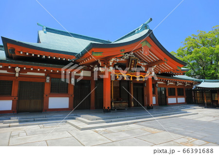 【愛媛県】晴天下の今治城　吹揚神社　 66391688