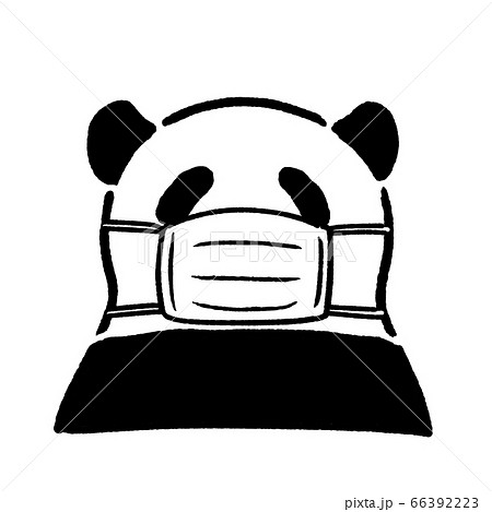 マスクをするパンダのイラスト素材