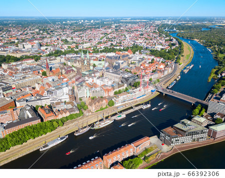Bremen old town aerial view 66392306
