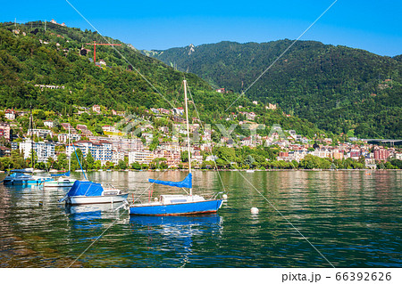 Montreux town on Lake Geneva 66392626