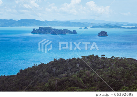 Tropical Landscape with Sea and Islands. Koh Hong Islands, Krabi, Thailand. Mu Ko Phi Phi National Park. Tropical Landscape with Sea and Islands. Koh Hong Islands, Krabi, Thailand. Mu Ko Phi Phi National Park. 66392698