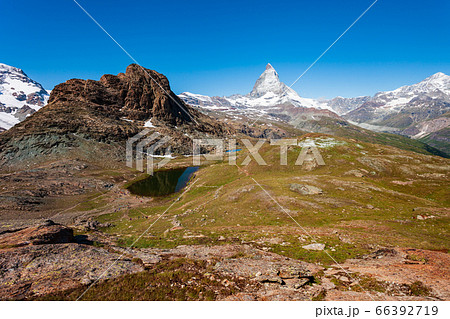 Riffelsee lake and Matterhorn, Switzerland Riffelsee lake and Matterhorn, Switzerland 66392719