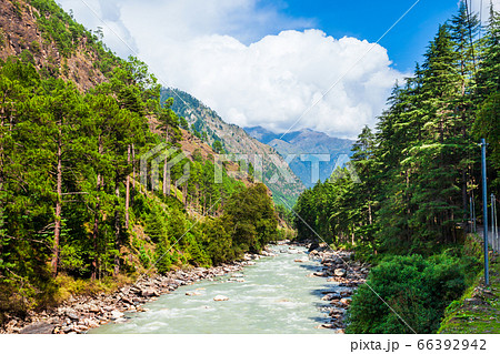 Himalaya mountains landscape, Parvati valley 66392942