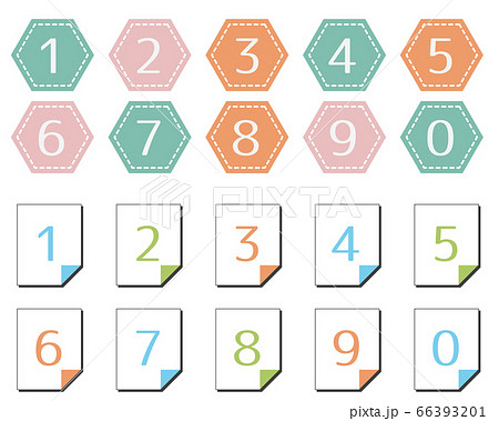 数字アイコン パステルカラー 数字アイコン パステルカラー 66393201