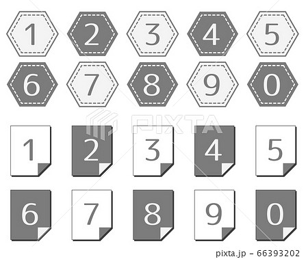 数字アイコン 白黒 モノクロのイラスト素材