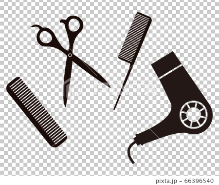 Illustration of hairdresser's scissors, comb and dryer 66396540